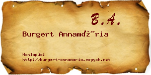 Burgert Annamária névjegykártya